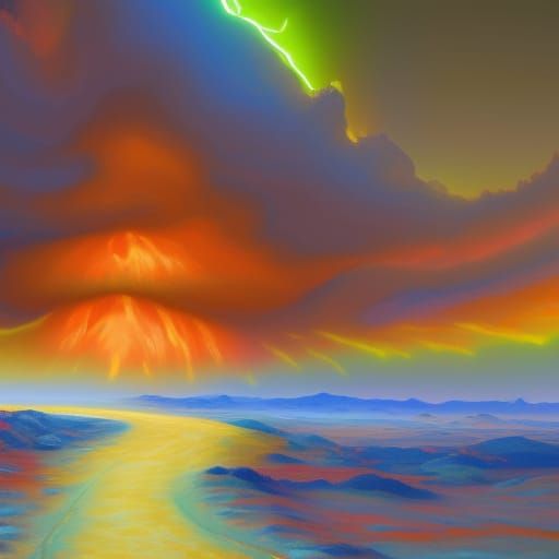 Martian Elemental Storm in Hyperrealistic Digital Art
