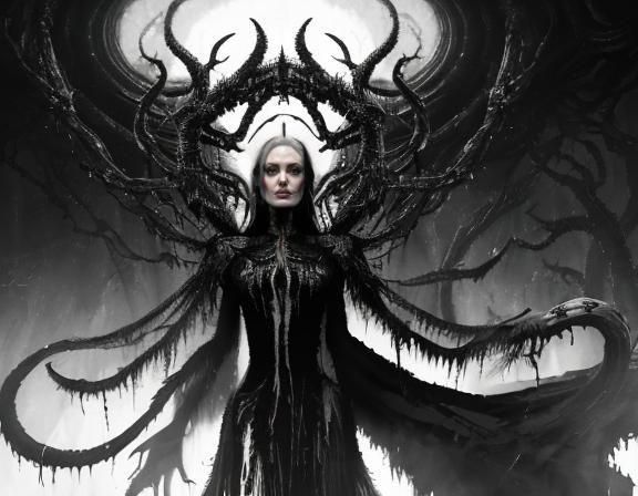 Red-Eyed Vampire Smile in Gothic Horror Style