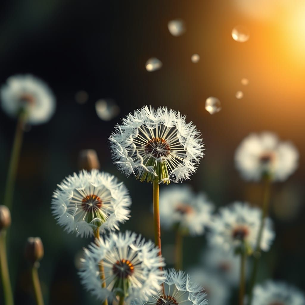 Vibrant Dandelion Bloom in Hyperrealistic Detail