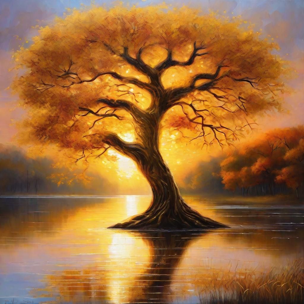 Tree of Life in Romanticism Style Fantasy Art