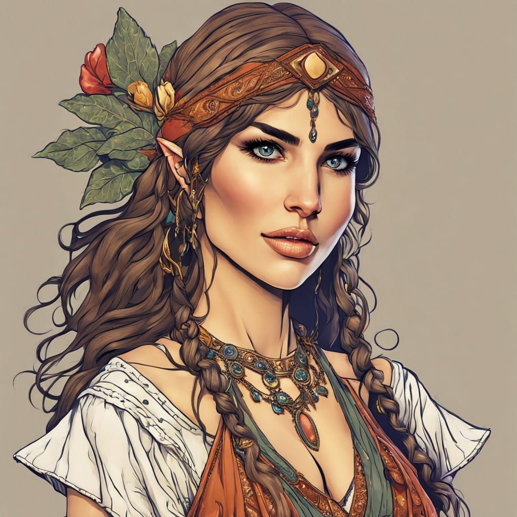 Whimsical Elf Mystic in a Gypsy Vibe
