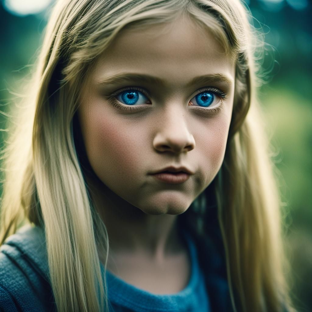 Cinematic Portrait of a Pretty 13-Year-Old Girl