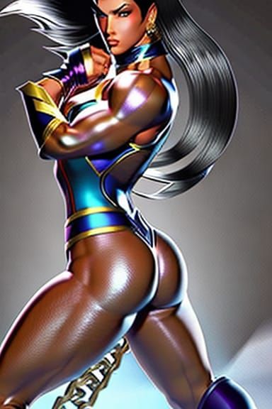 Female Bodybuilder as King of Fighters Character