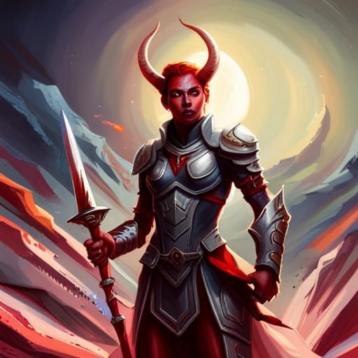 Charismatic Tiefling Paladin in Hellscape