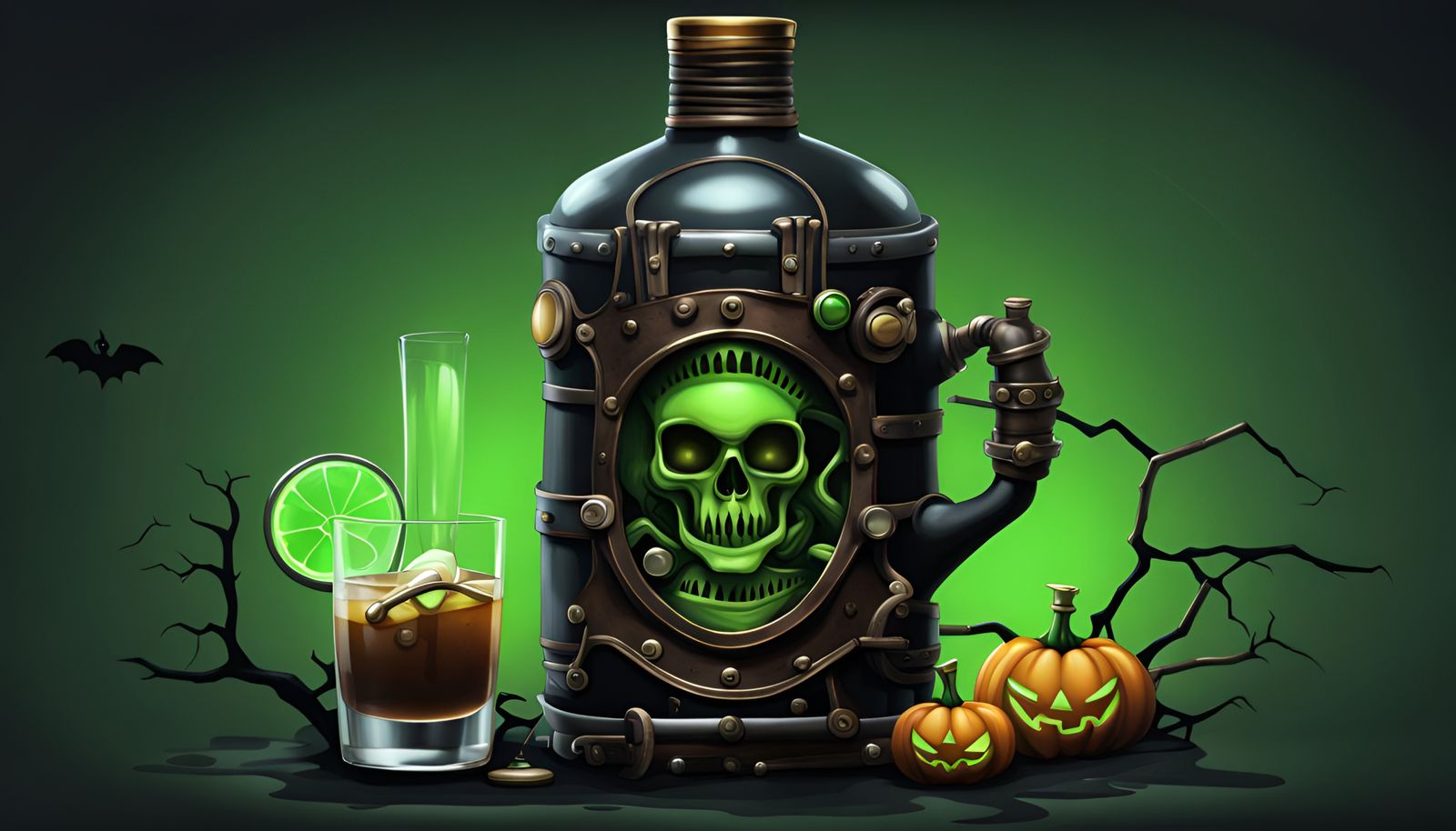 Steampunk Halloween Drink Creature in Dark Caramel