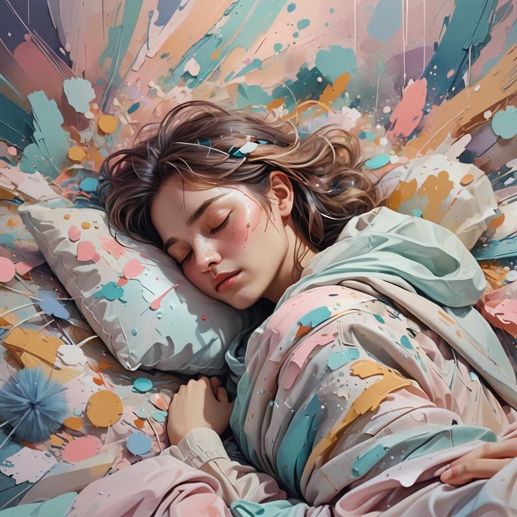 Dreamlike Nap in Pastel Colors: Digital Matte Painting