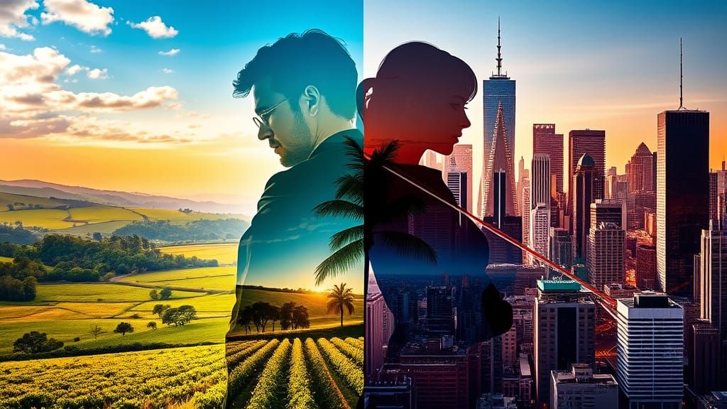 Contrasting Silhouettes: Nature and Metropolis