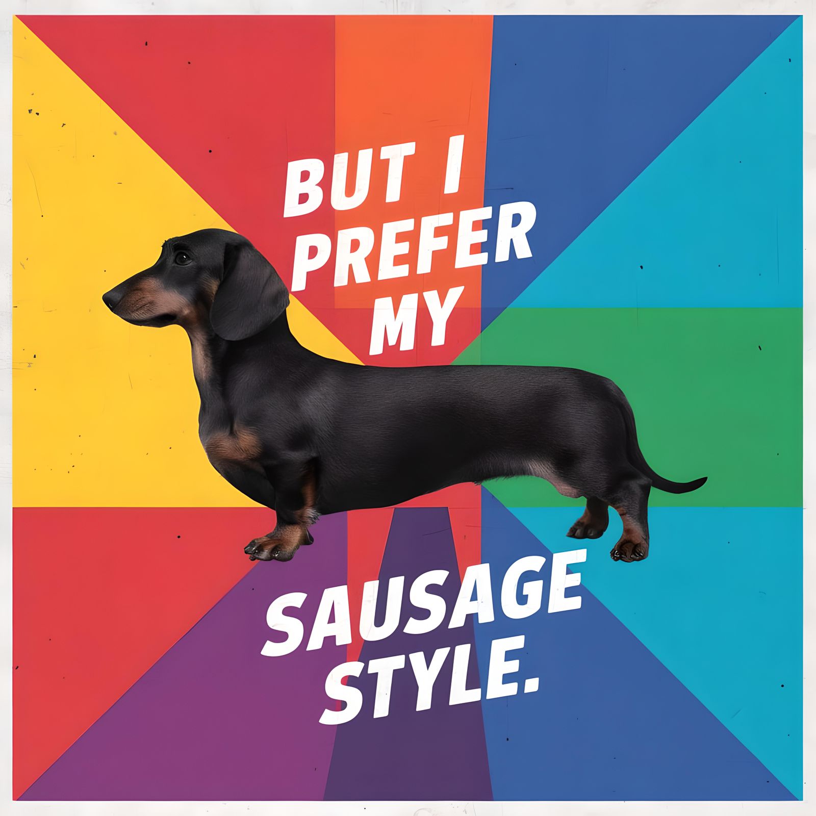 Dachshund Pop Art Screen Print in Bauhaus Style