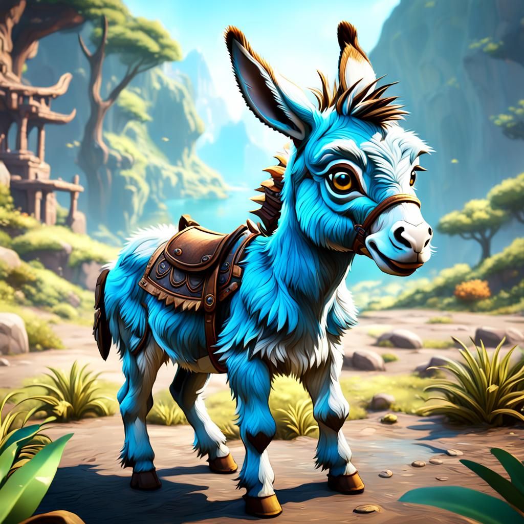 Fantastical Baby Donkey Matte Painting