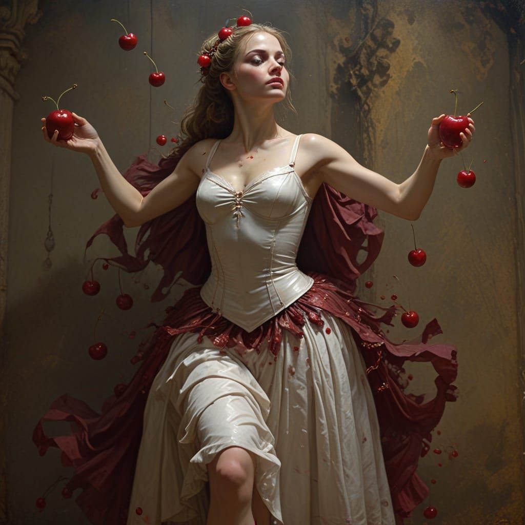 Horror Ballerina Drenched in Cherry Juice