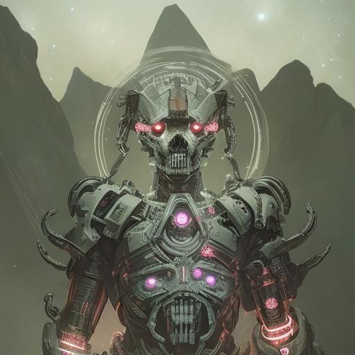 Cybernetic Ghost Dog in Surreal Sci-Fi Dreamscape