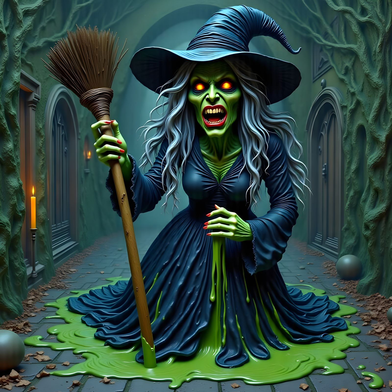 Wicked Witch Melts into Green Wax