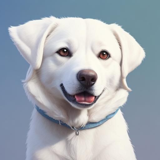 Cute White Puppy Wears Hooded Sweatshirt on Whimsical White....