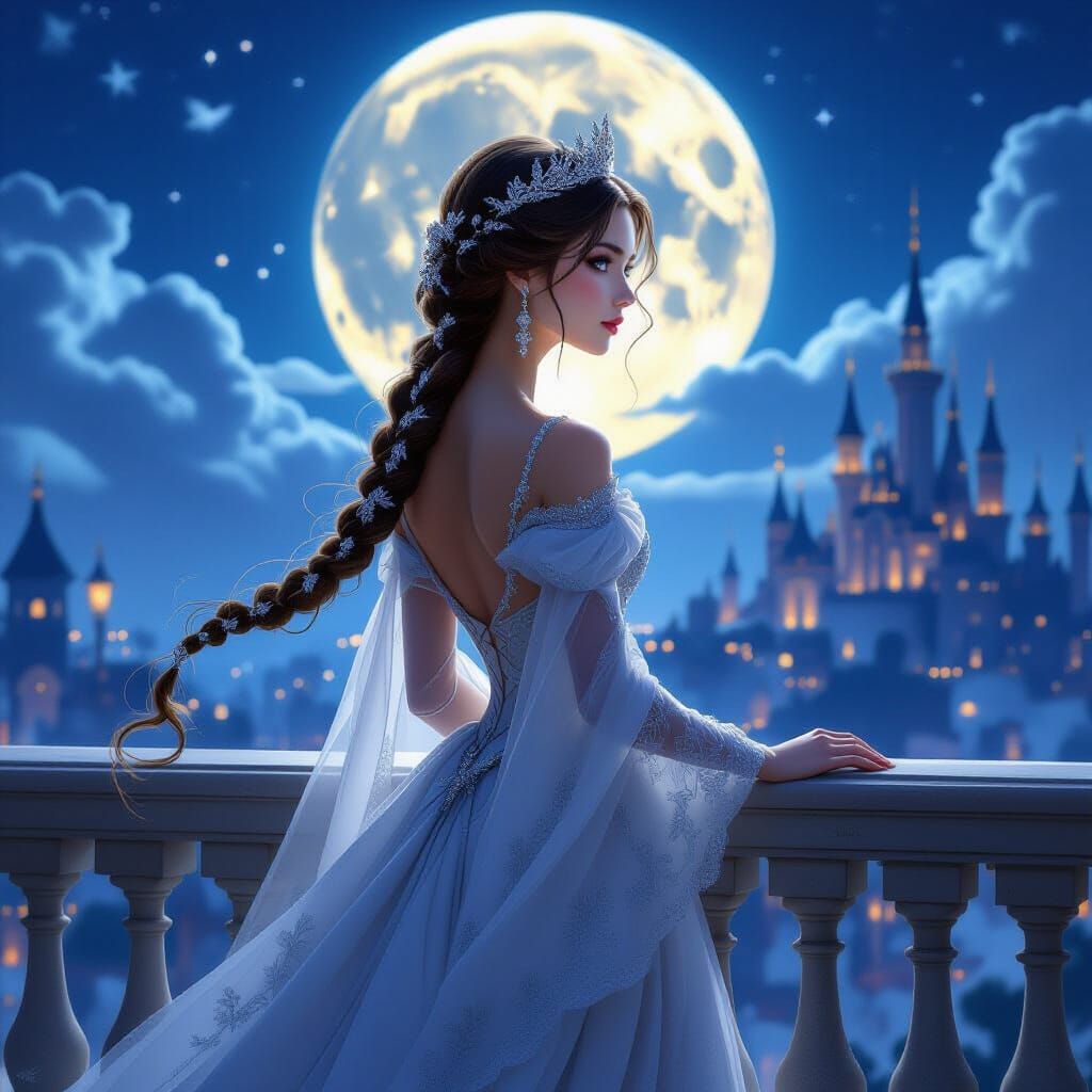 Regal Princess On Balcony Overlooking Fantastical City