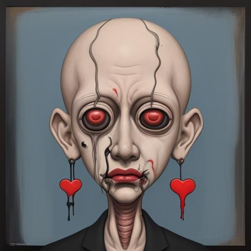 Heart Surgeon: Grotesque Caricature in Abstract Portrait