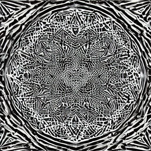 Monolith in Desert with Abstract Fractal Elements