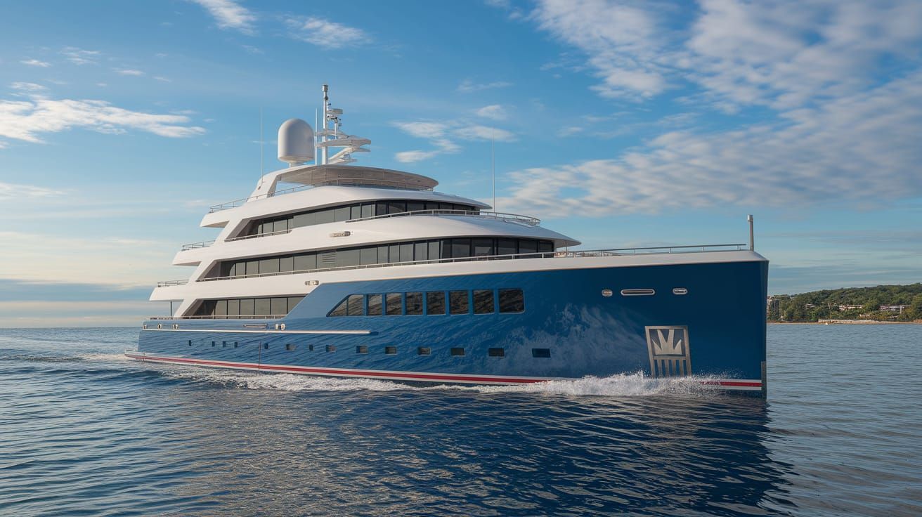 Luxury Yacht on the Blue Sea