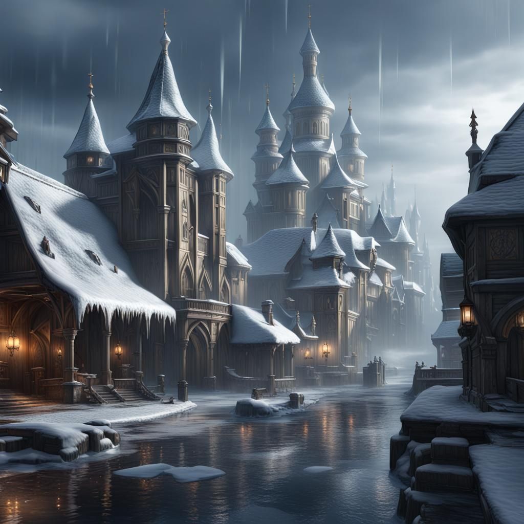 Icy Slavic City: A Dark Fantasy Masterpiece