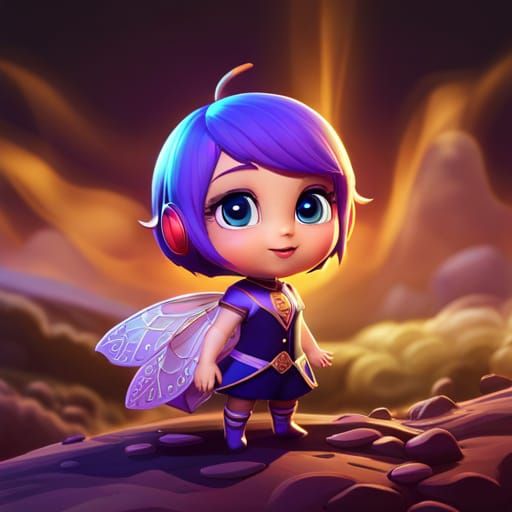 Adorable Chibi Bumblebee with Big Eyes in 3D