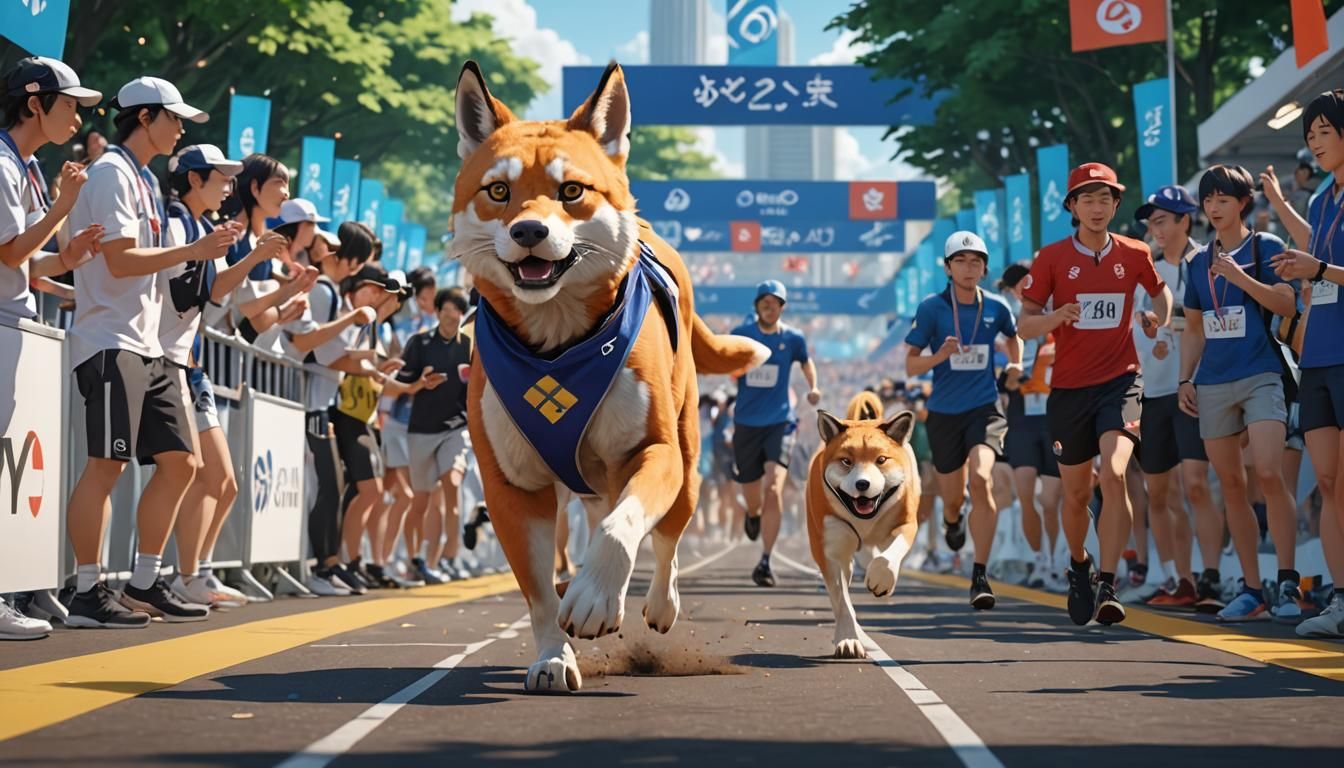 Animal Olympics Winner in Anime Style