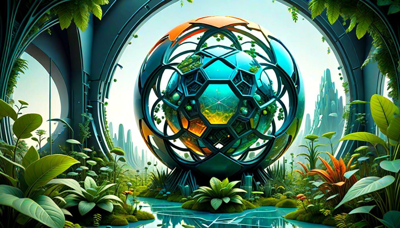 Hyper-Realistic Nanoscopic Universe with Mathematical Plants