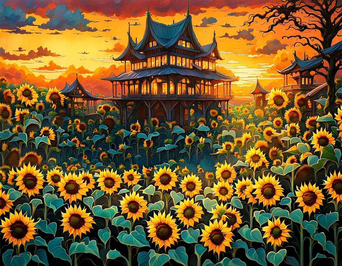 Fantasy Lake with Koi, Hyperdetailed Digital Art