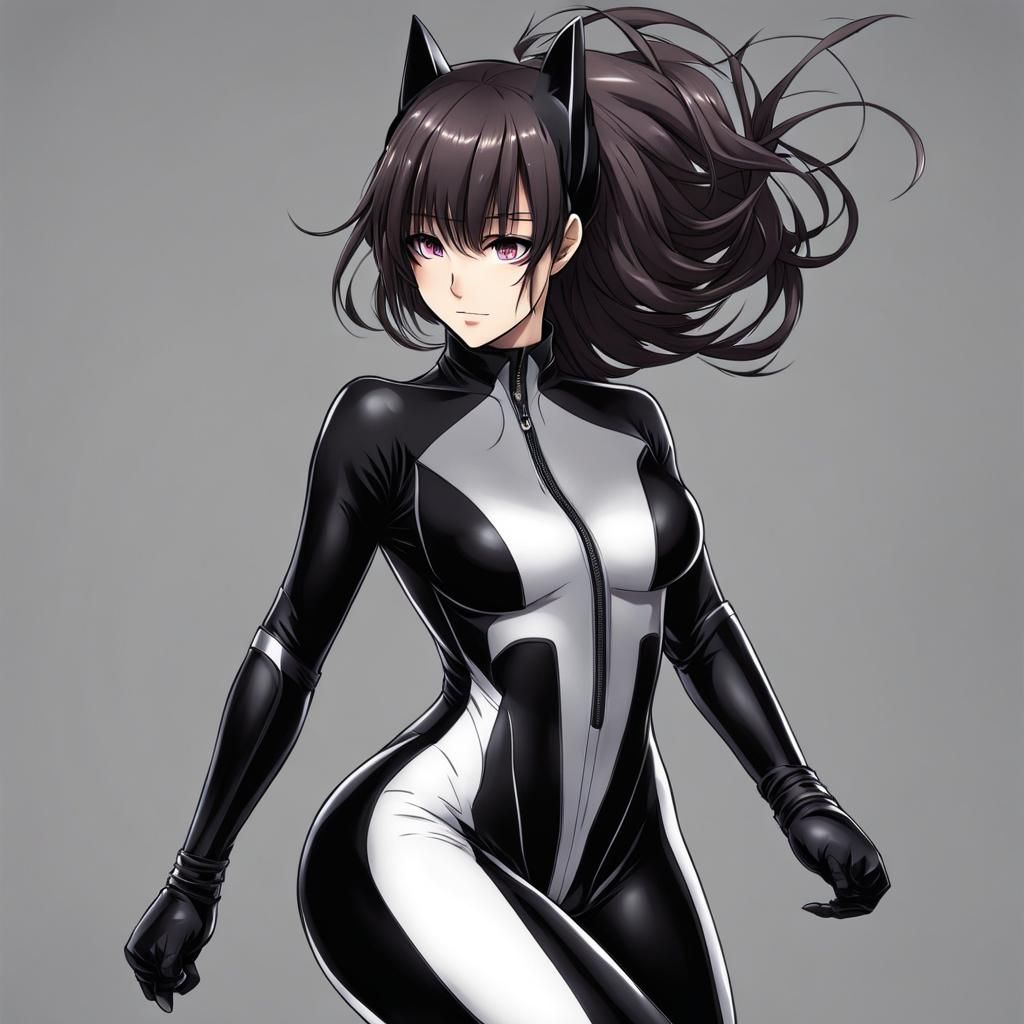Anime Style Woman in Bodysuit