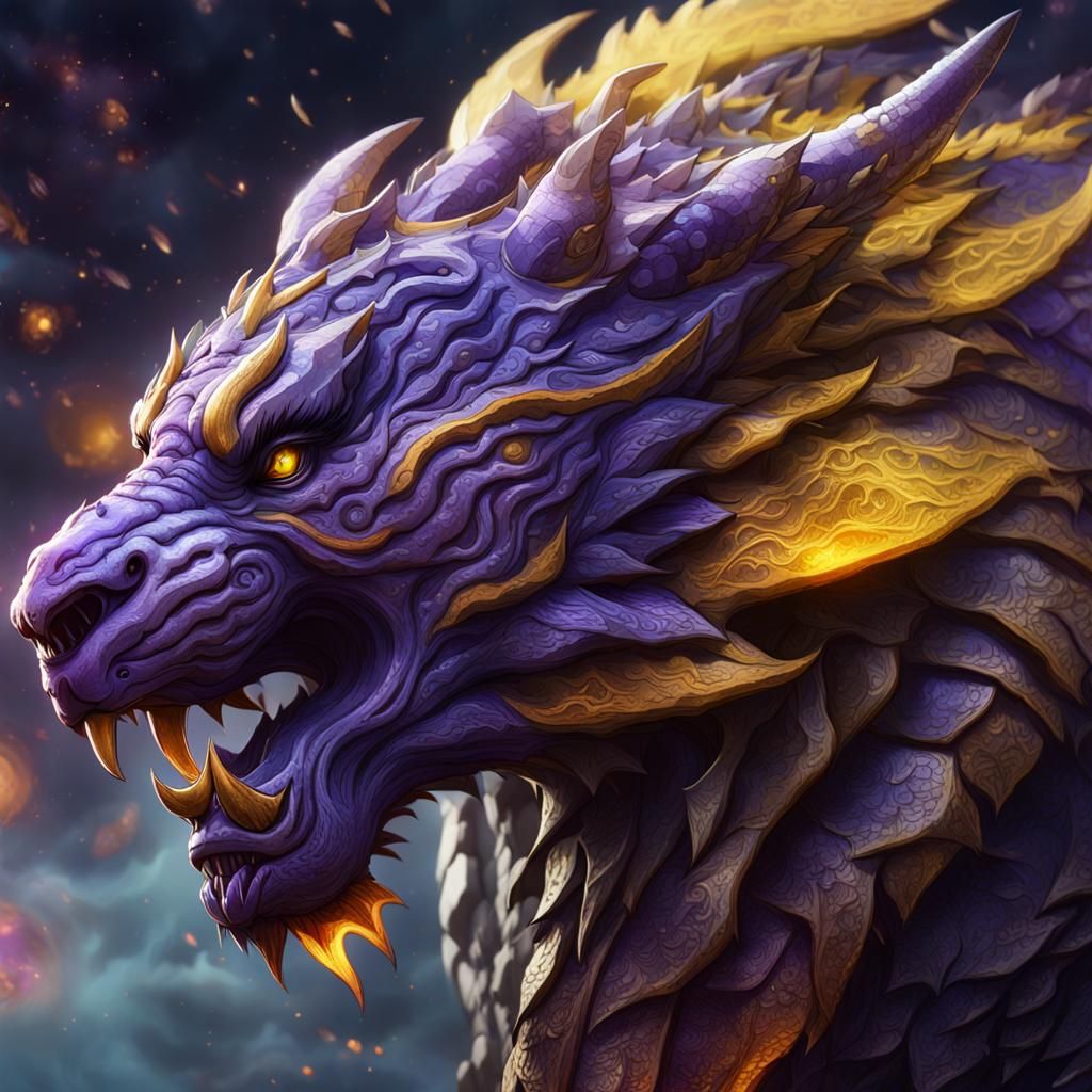 Mythical Tiger Dragon Hybrid in Dark Fantasy Art