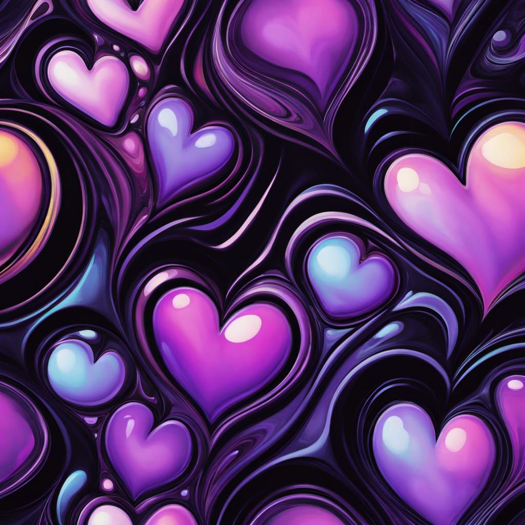 Inverted Love Heart in Neo-Impressionist Oil Painting