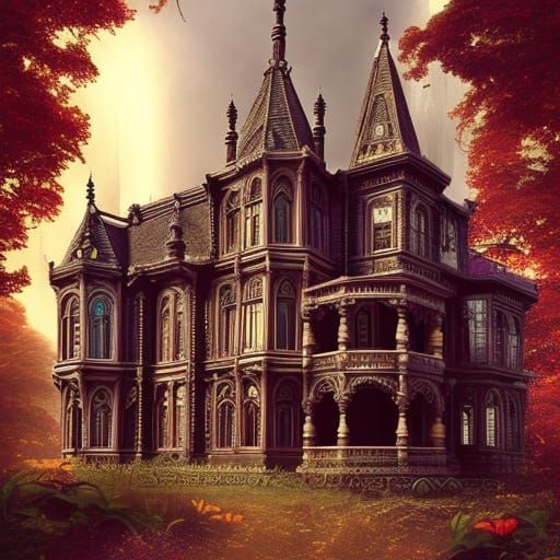 Psychedelic gothic mansion