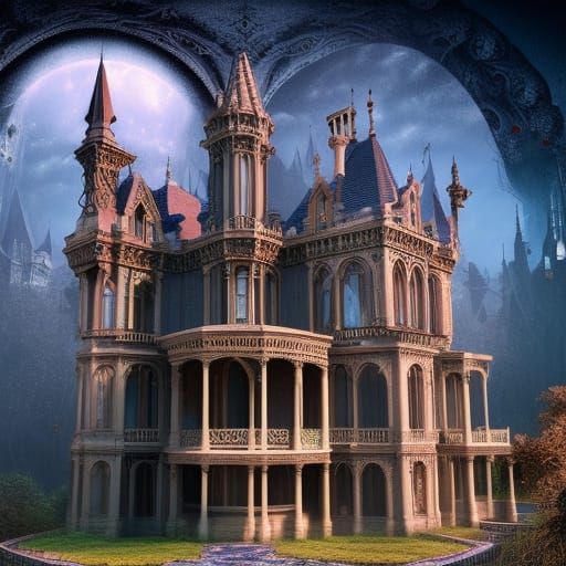 Psychedelic gothic mansion