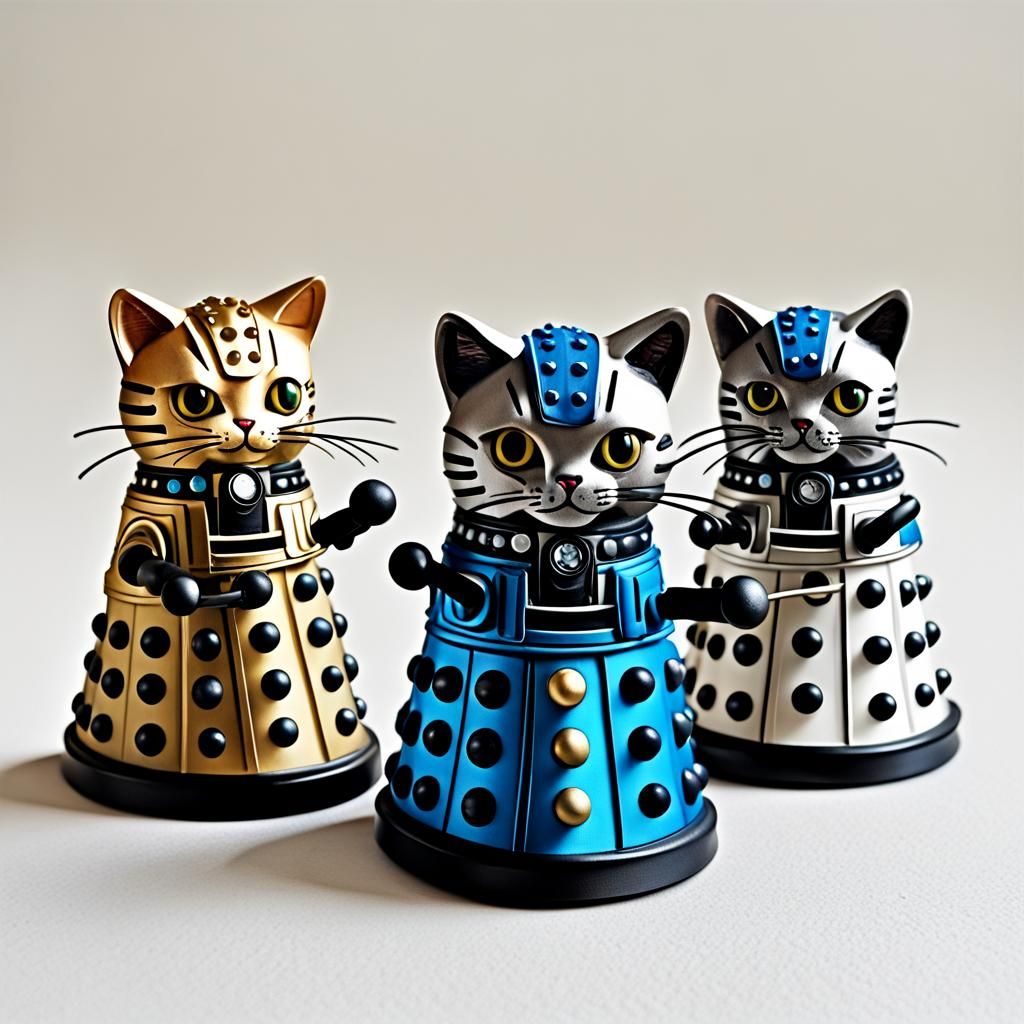 Toy Dalek Kittens: Collectible Sci-Fi Art