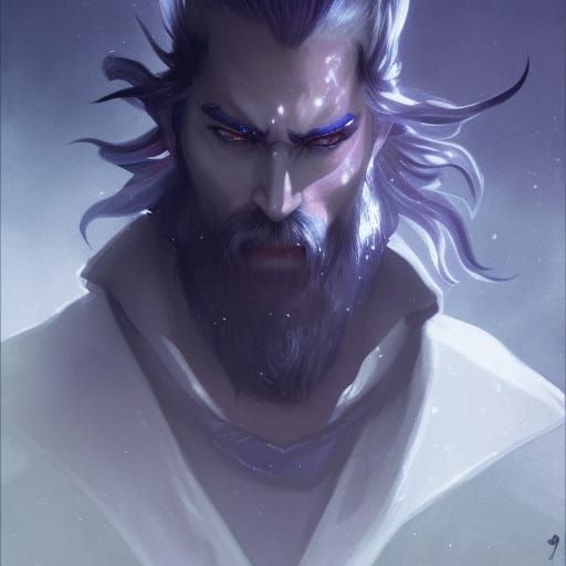 Moon Elf Swordsman with Purple Skin