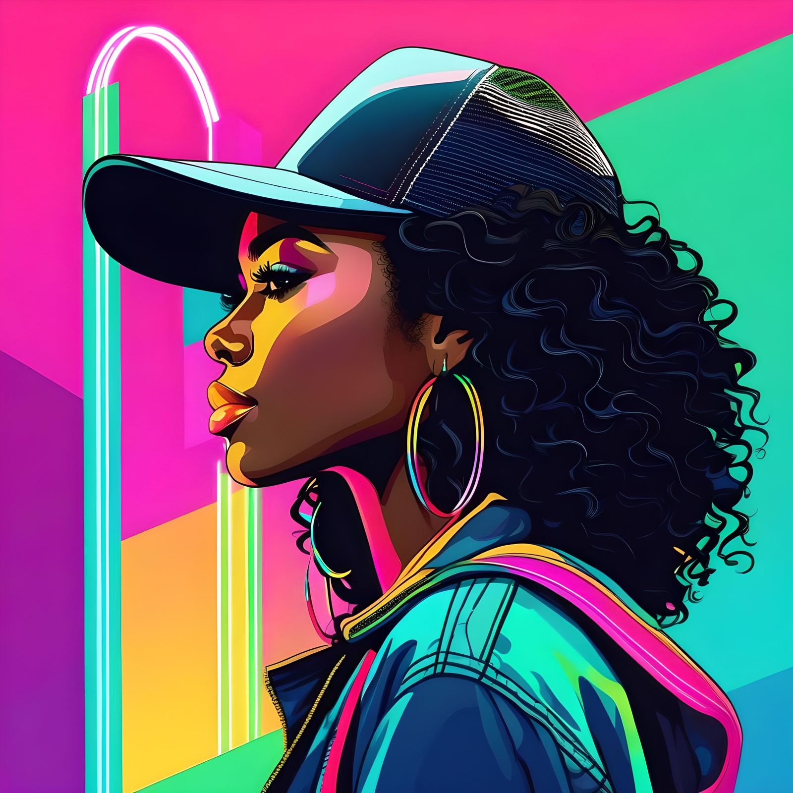 NEON: Beautiful Black Woman 
((Follow for more!! Check us ou...