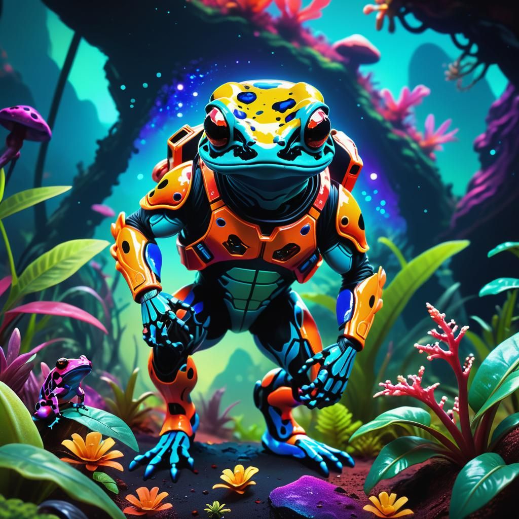 Sci-Fi Space Trooper Meets Alien Frog