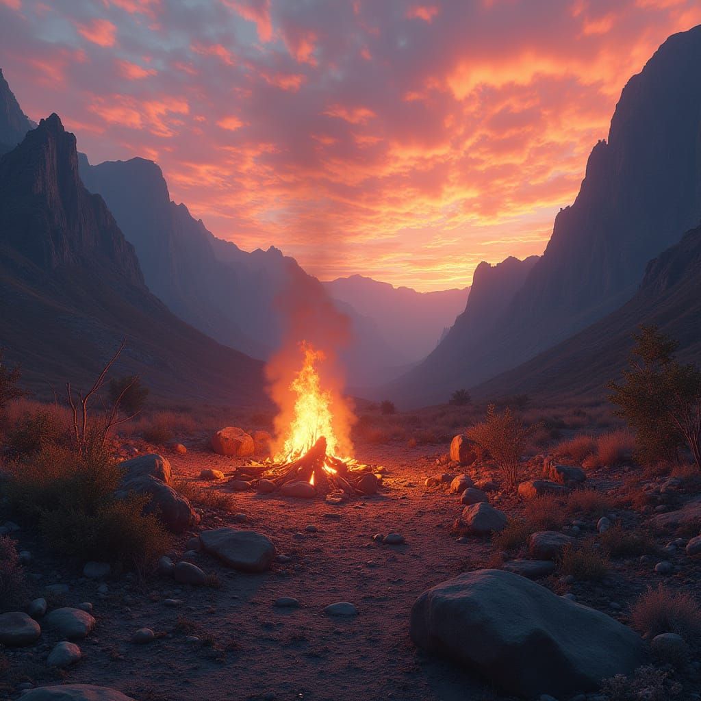 Abandoned Rave Site at Mountain Sunset