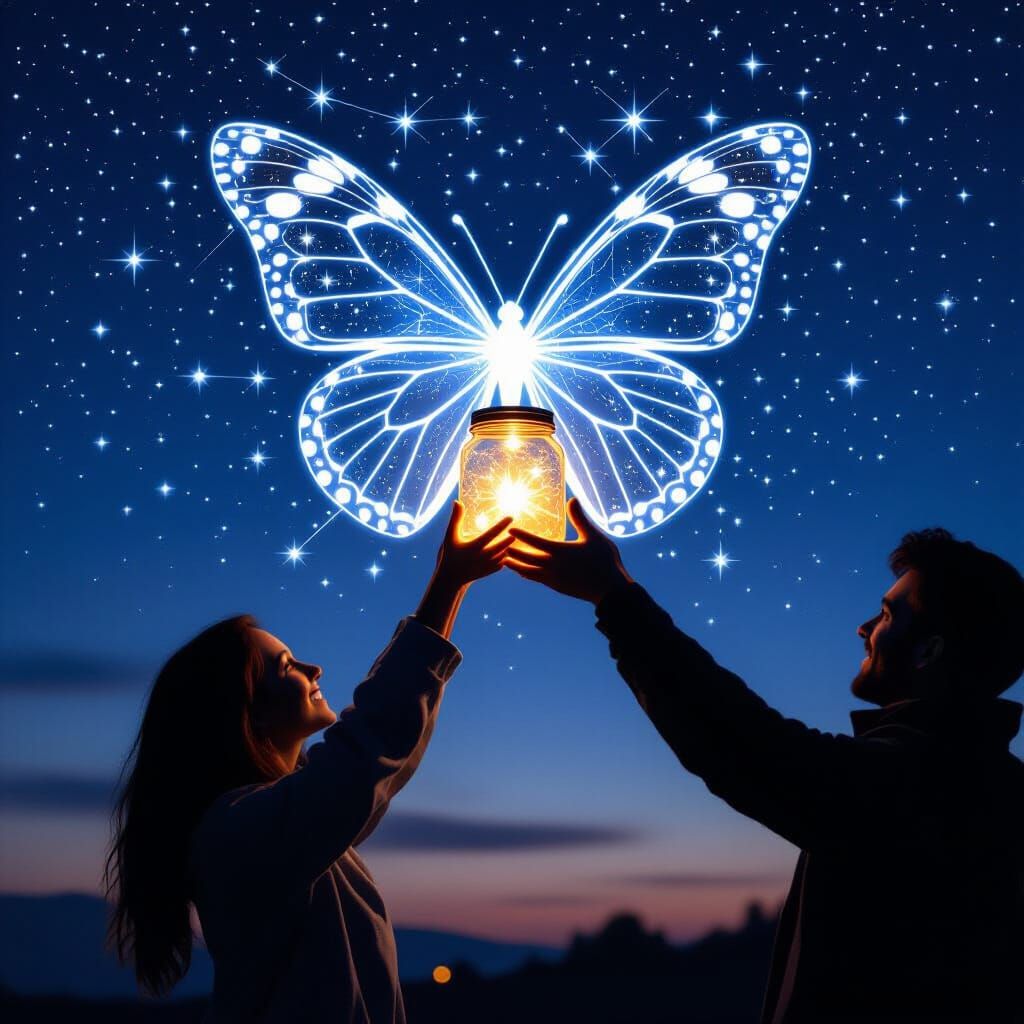 Silhouette Captures Star in Butterfly Constellation