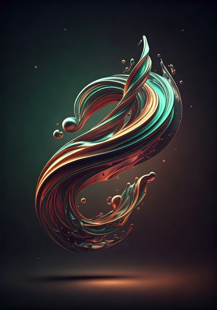 Surreal Music Note Forms in Neon Hues