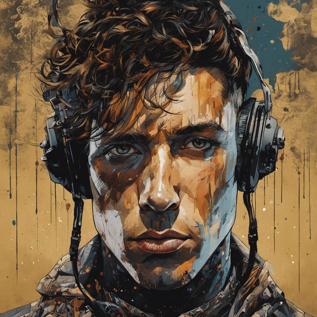 Detailed Portrait of a Young Man in Digital Art Style