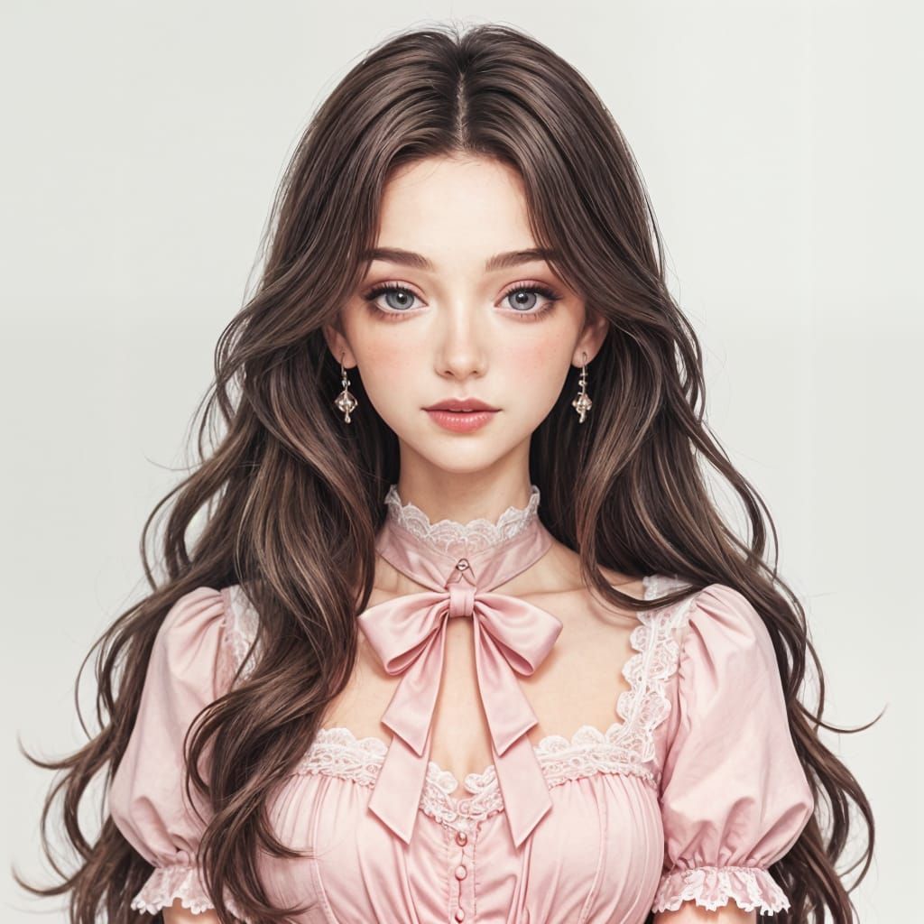 Multi-Eyed Brunette in Pink: Surreal Portrait