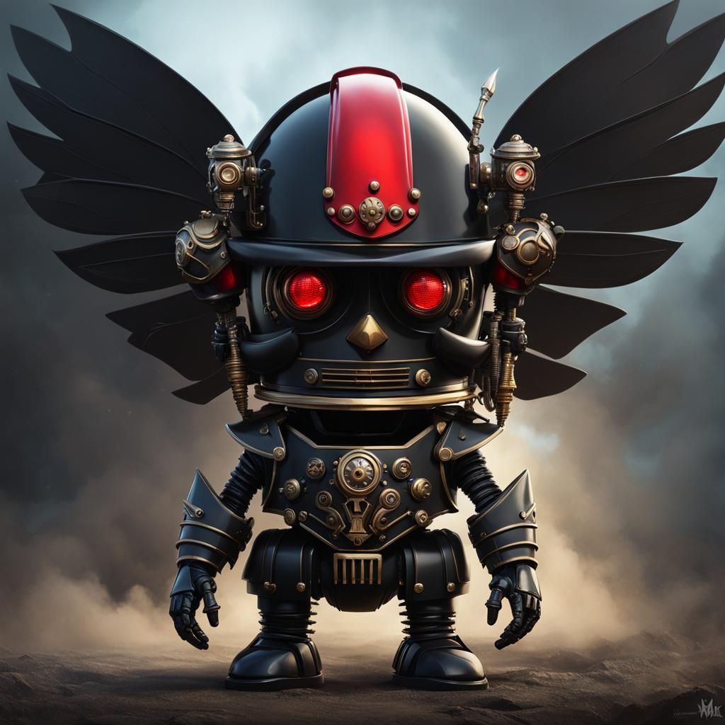 Steampunk Robot Pinocchio with Mechanical Wings