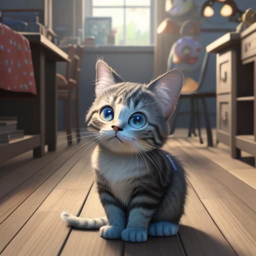 Kittens Playing with Matches: 3D Digital Art