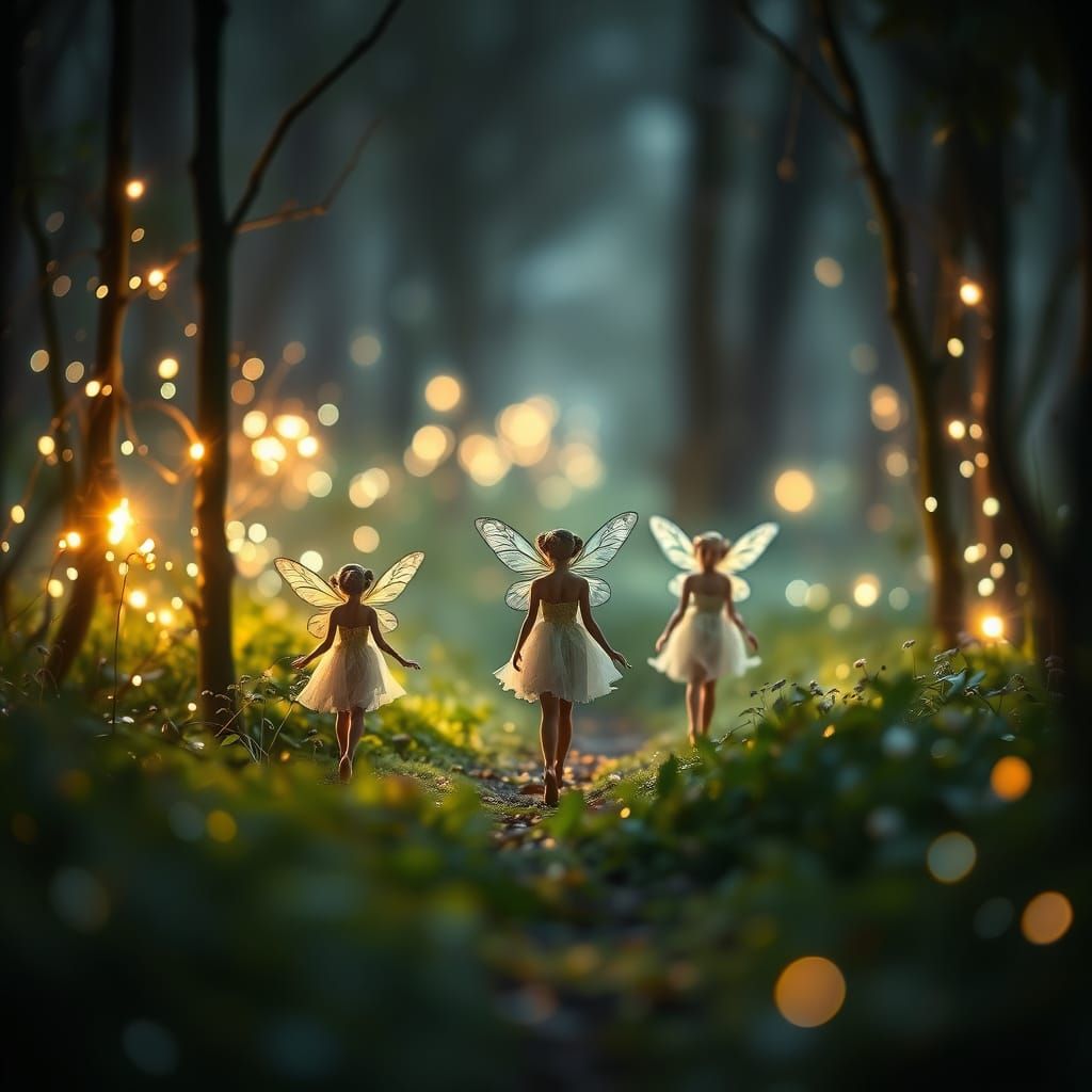 Luminous Fairy Grove Bathed in Silver Starlight