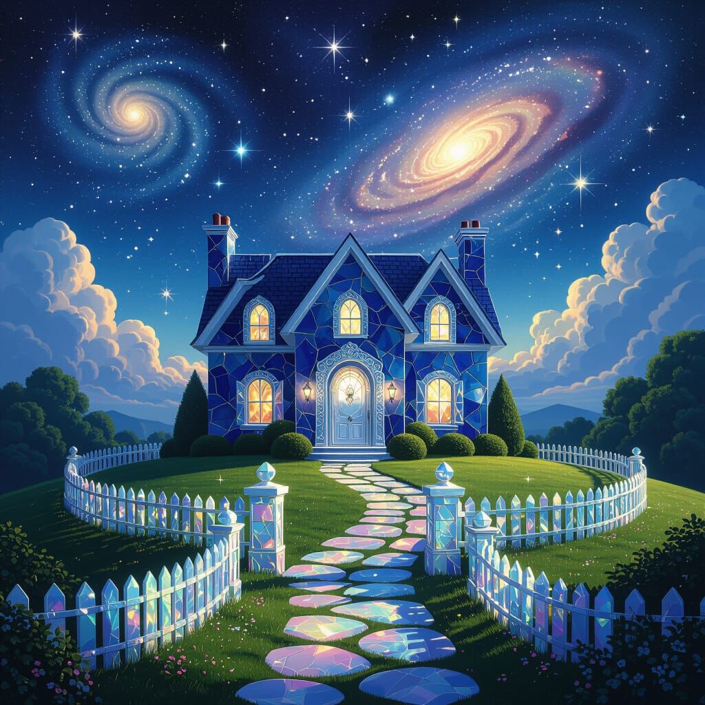 Sapphire Gemstone House on Alien Planet