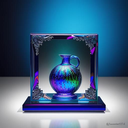 Enameled Glass Figurines in Hyperrealistic Digital Art