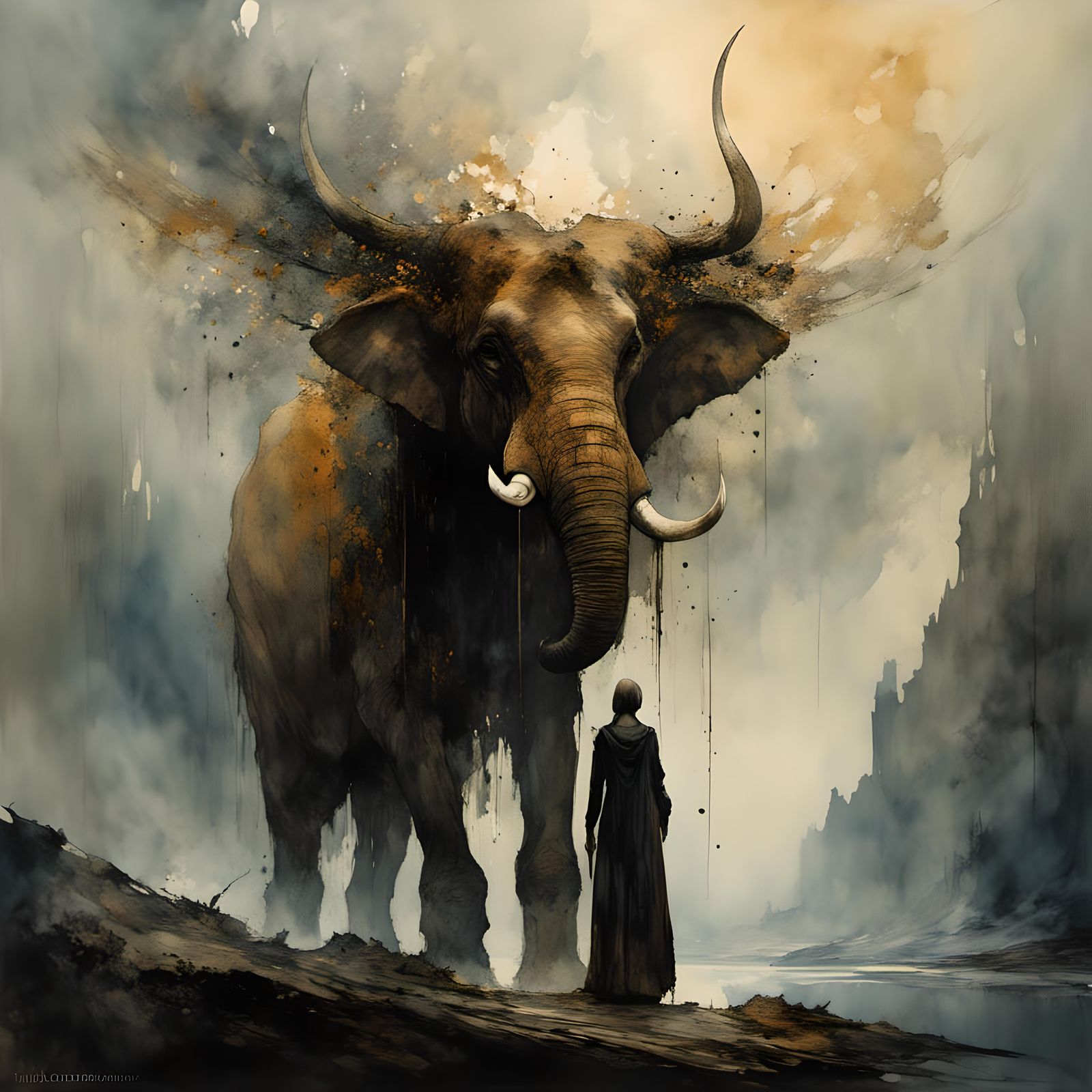 Ancient Creature Awakens: Dark Fantasy Concept Art