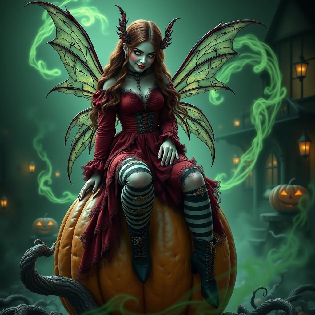 Victorian Vampire Fairy in Halloween Town