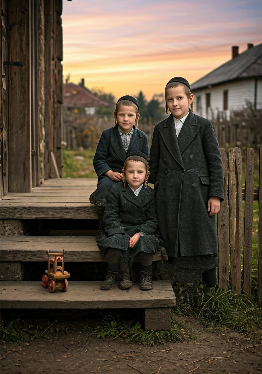 Charming Hasidic Boys in a 1900s Eastern European Shtetl