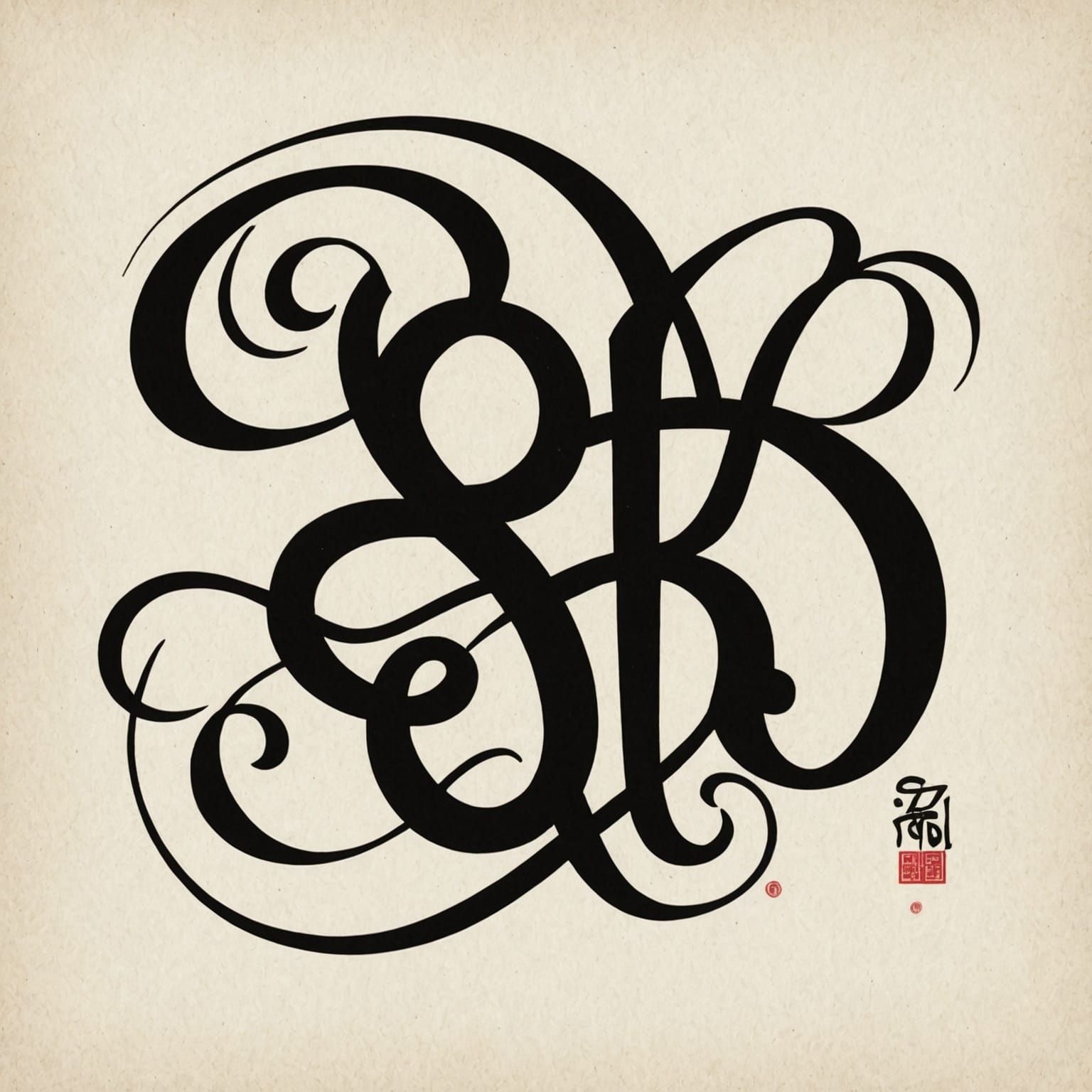 Elegant Calligraphy of Letters 'SD'