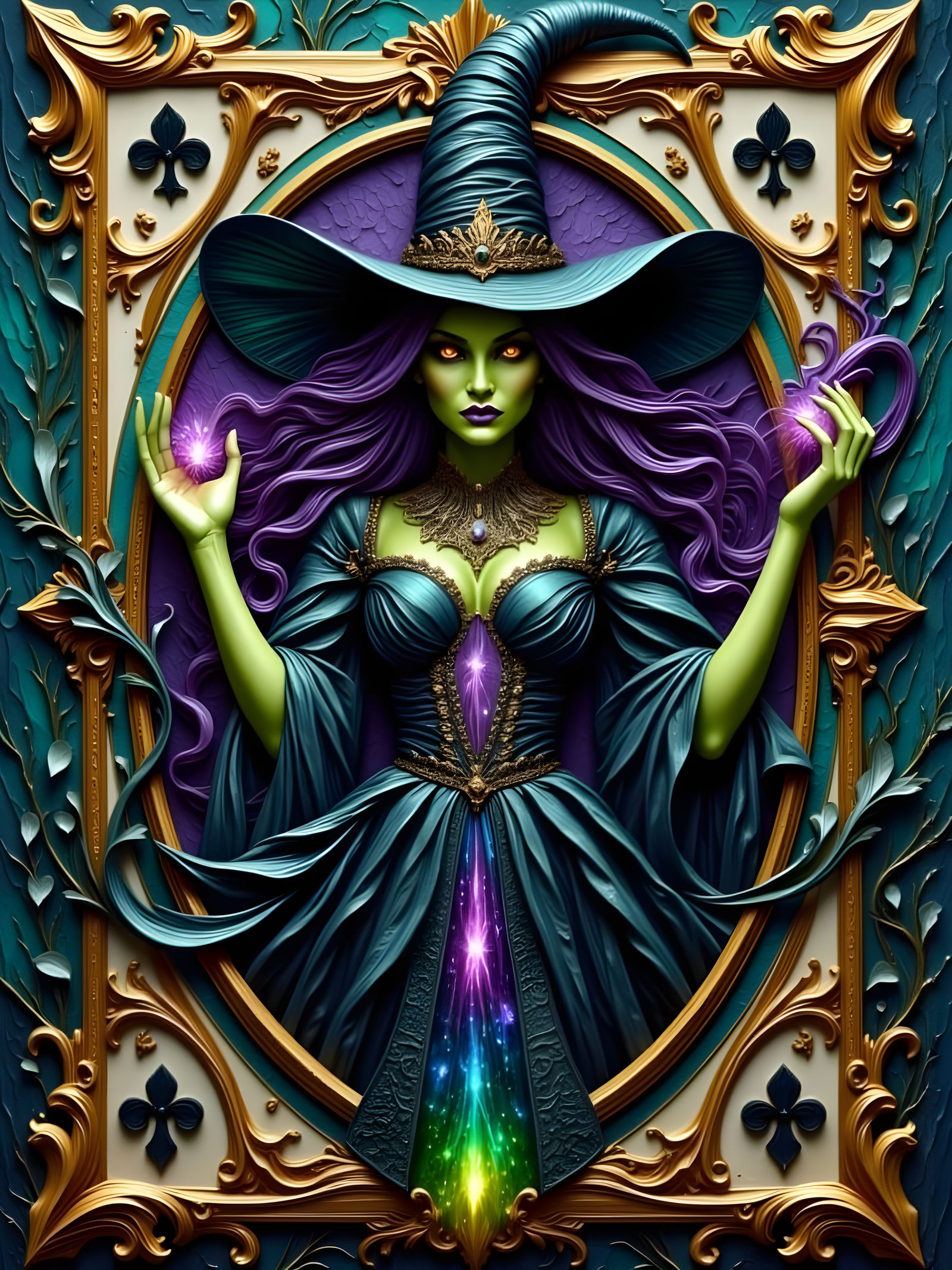 Eerie Witch Emerges from Mystical Playing Card